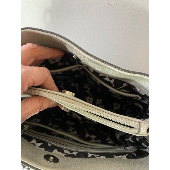 Jenna Kator Purse Bag & Wallet Gray Pebbled Vegan Leather Shoulder Crossbody - Picture 6 of 14